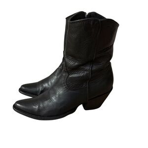 Boot Star By Old Gringo Womens Black Leather Cowboy Ankle Boots Zip Sz 8